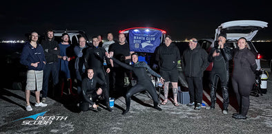 Sixteen winter divers join our Manta Club night dive