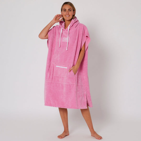 Ladies Hooded Poncho - Musk Pink