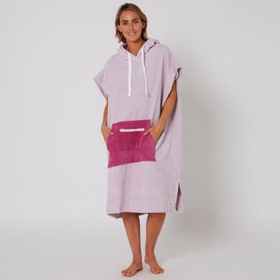 Ladies Day Dream Hooded Poncho - Lavender