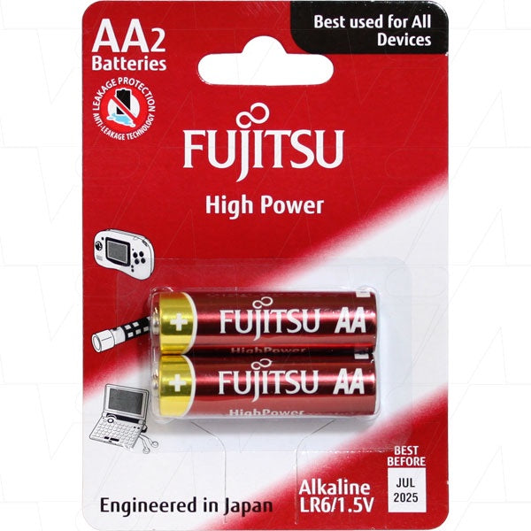 High Power AA Alkaline Battery 2Pk
