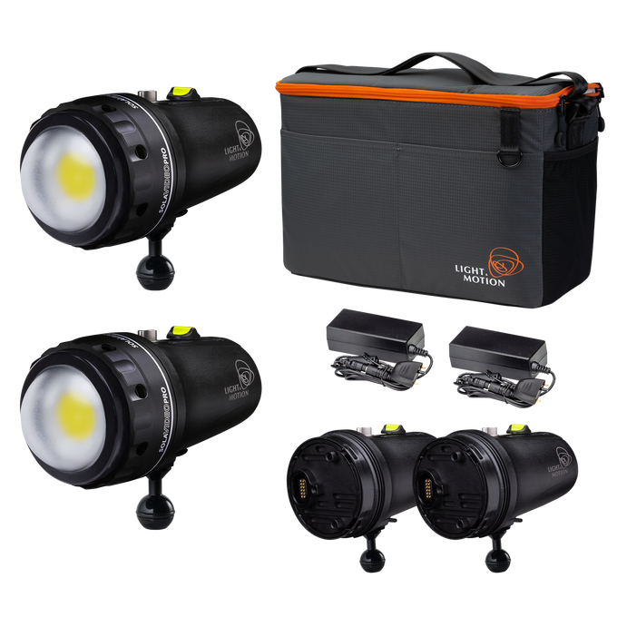 Double Dive 2x SOLA Video Pro 15000 Kit (Dome Port)