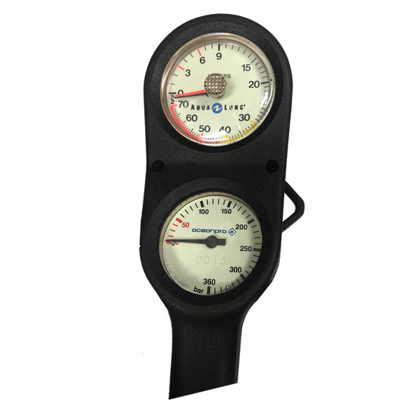 Twin pressure and depth gauge console