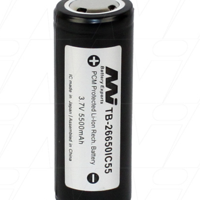 26650 3.7V 5.5Ah Protected LiIon Battery