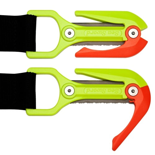 M-CUT HRC53 Titanium Safety Knife, OG/YL