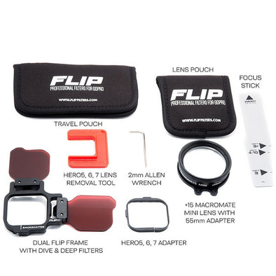 FLIP11 Pro Package with DIVE & DEEP Filters & +15 MacroMate Mini Lens for GoPro HERO 5, 6, 7, 8, 9, 10, 11